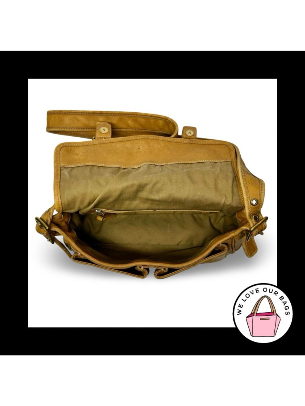 Vintage COACH LEGACY SADDLE FIELD Bag Camel Brown Glovetanned Leather Small 9128 - Picture 7 of 8